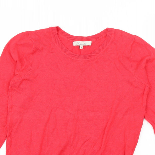 Peacocks Womens Pink Round Neck  Viscose Pullover Jumper Size 8