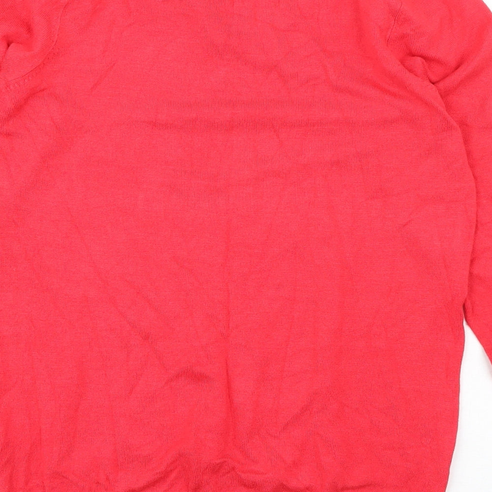 Peacocks Womens Pink Round Neck  Viscose Pullover Jumper Size 8