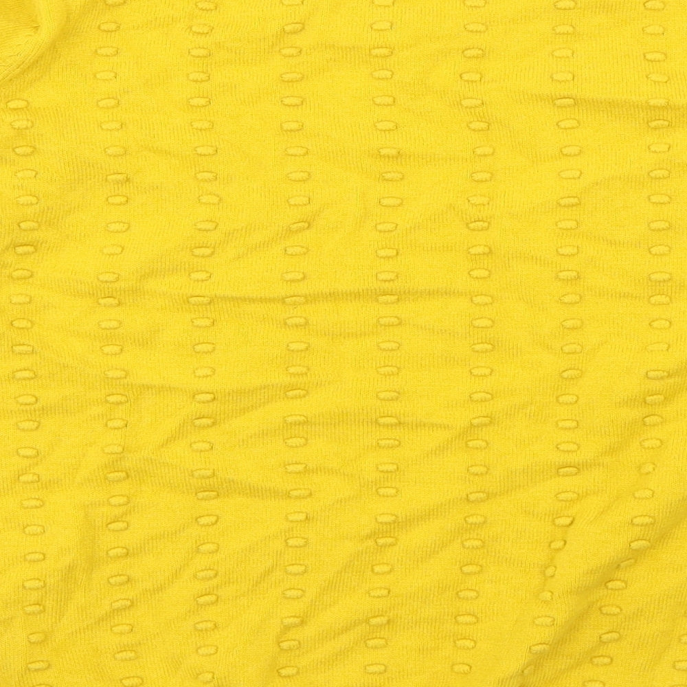 TU Womens Yellow Boat Neck  Cotton Pullover Jumper Size 16