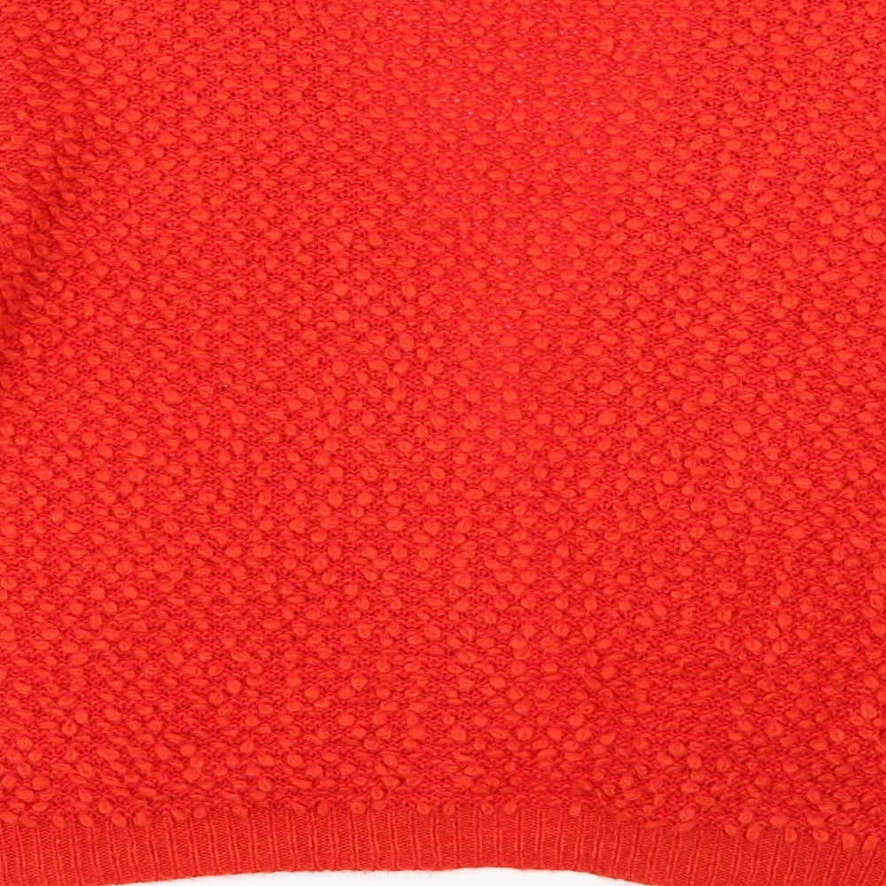 Primark Womens Red V-Neck  Acrylic Cardigan Jumper Size L