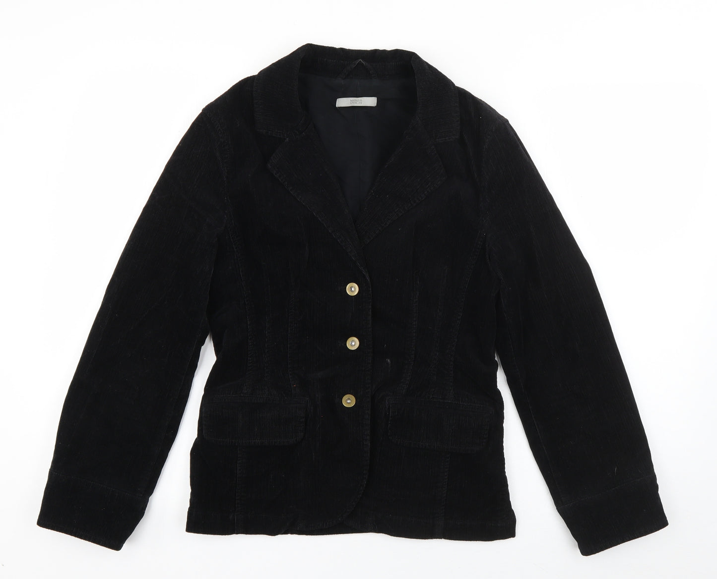 Marks and Spencer Womens Black   Jacket Blazer Size 8  Button