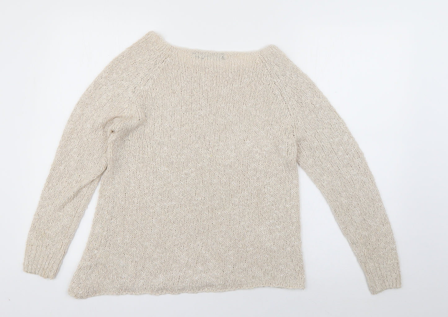 New Look Womens Ivory Boat Neck  Acrylic Pullover Jumper Size 6