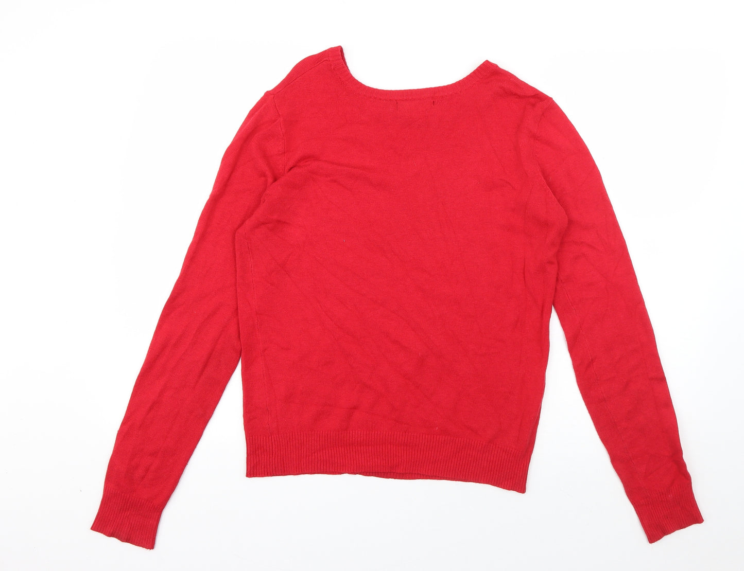 Atmosphere Womens Red Boat Neck  Viscose Pullover Jumper Size 12