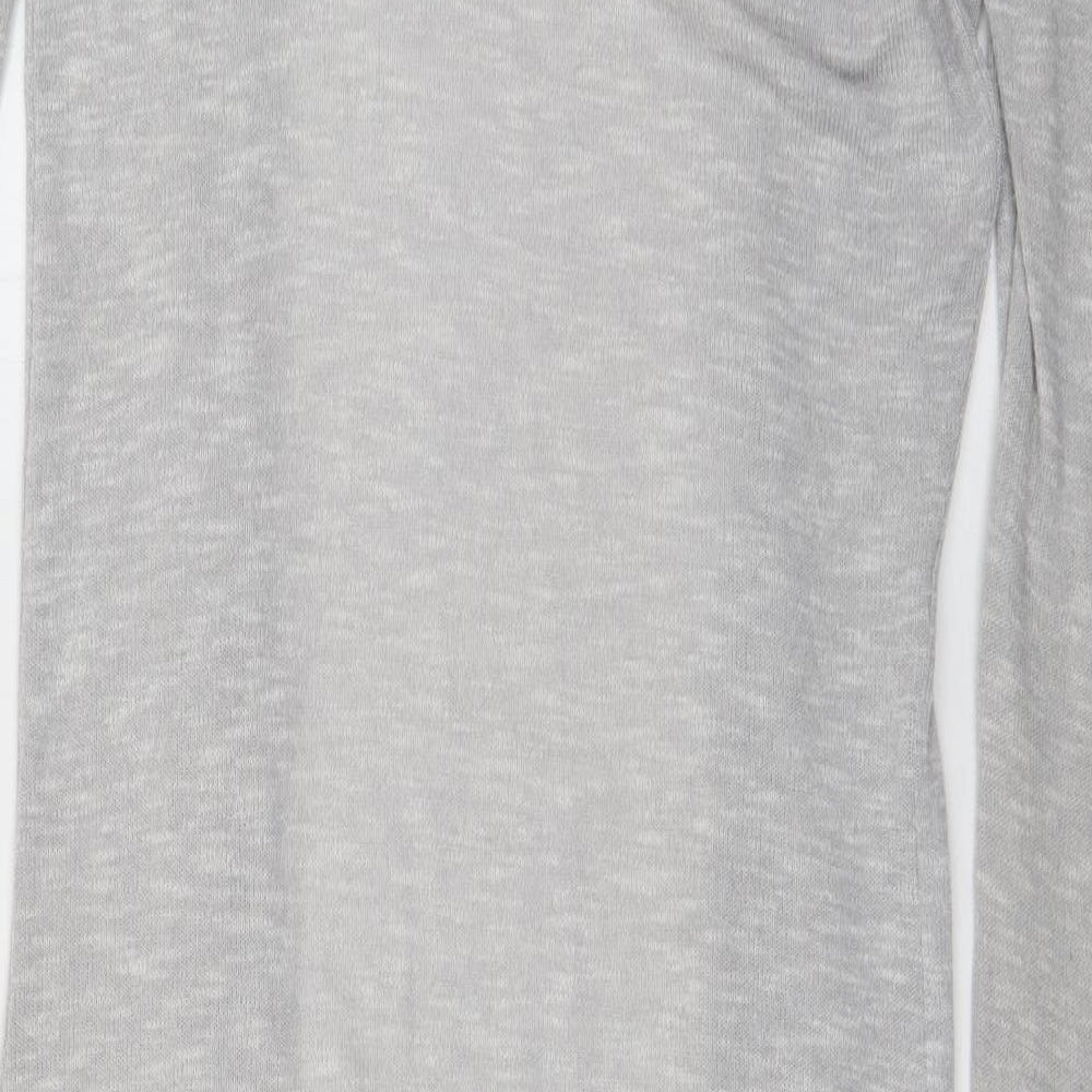 New Look Womens Grey V-Neck  Polyester Cardigan Jumper Size 12