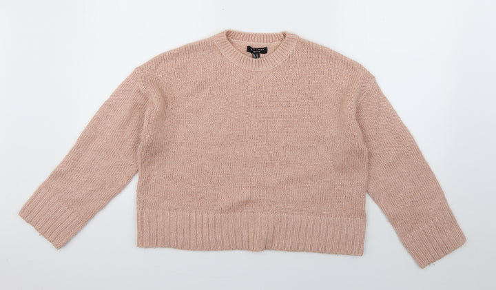 New Look Womens Pink Crew Neck  Acrylic Pullover Jumper Size S