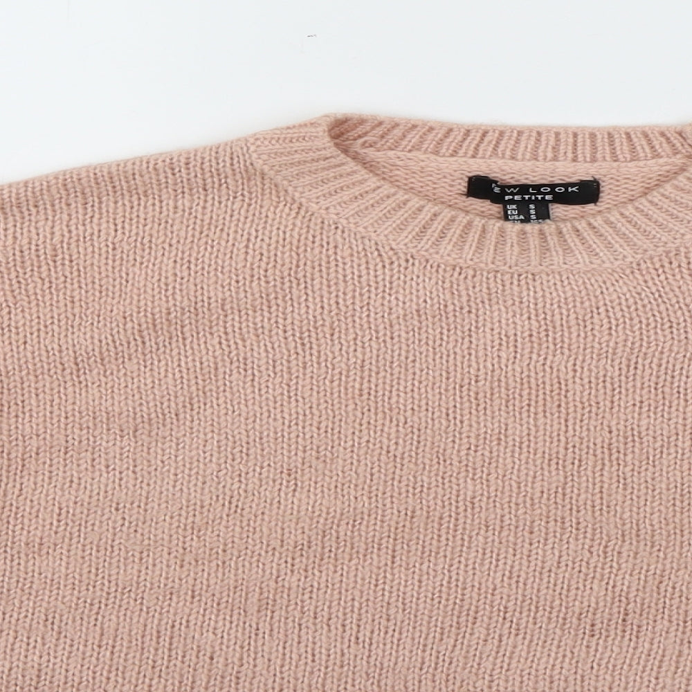 New Look Womens Pink Crew Neck  Acrylic Pullover Jumper Size S