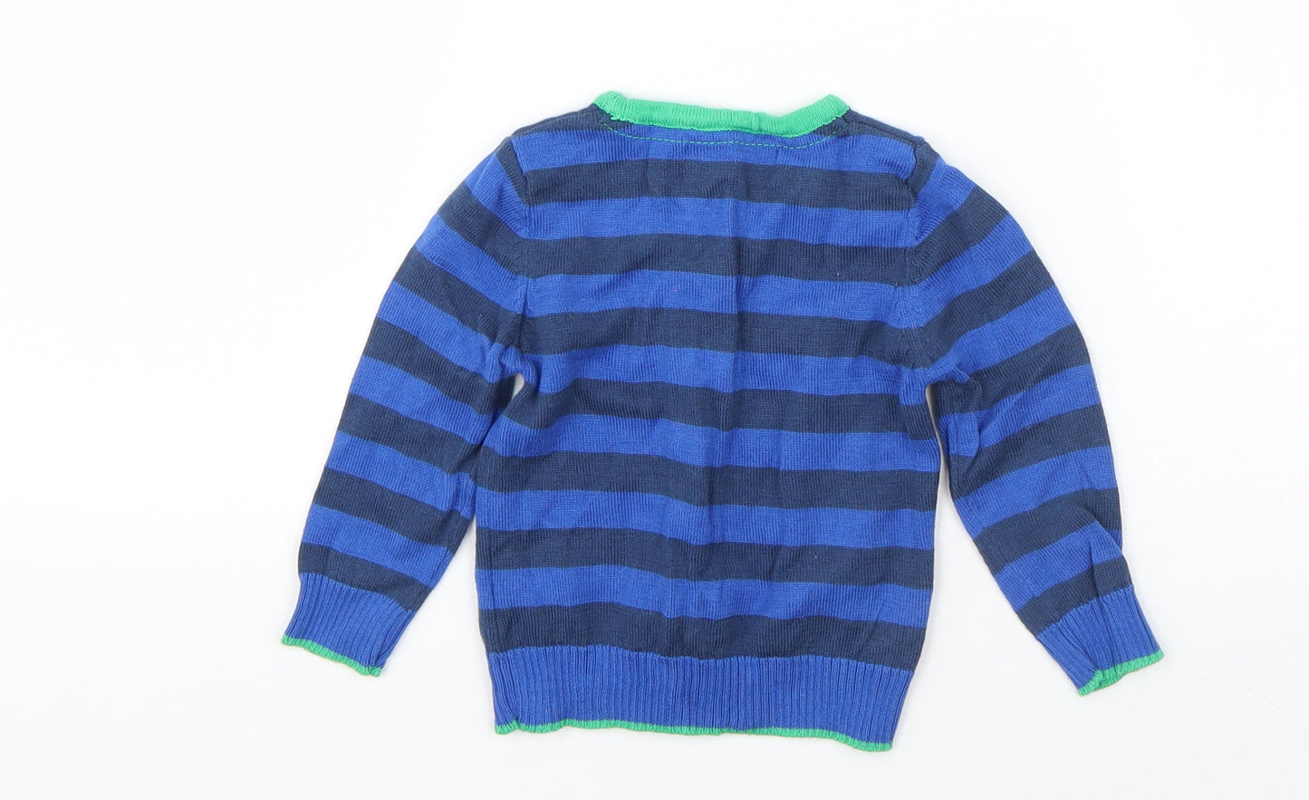 Earlydays Boys Blue Striped Cotton Cardigan Jumper Size 9-12 Months  Button