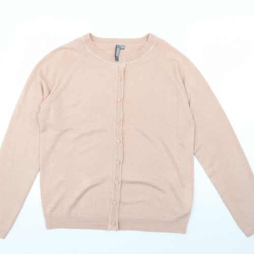 Originals Womens Pink Round Neck  Acrylic Cardigan Jumper Size 12