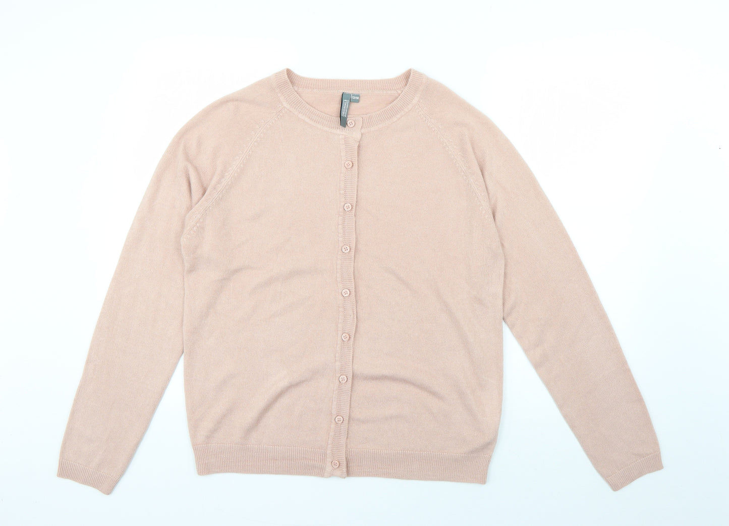 Originals Womens Pink Round Neck  Acrylic Cardigan Jumper Size 12