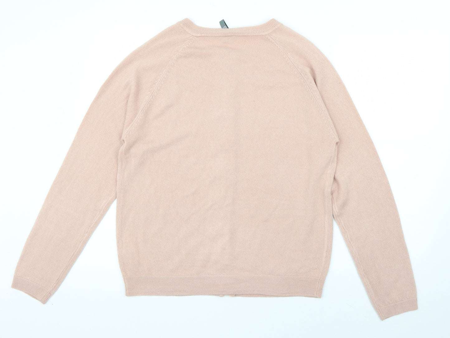 Originals Womens Pink Round Neck  Acrylic Cardigan Jumper Size 12