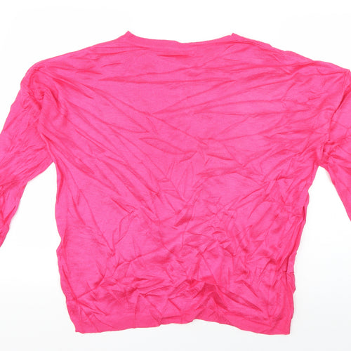 Marks and Spencer Womens Pink Boat Neck  Acrylic Pullover Jumper Size L