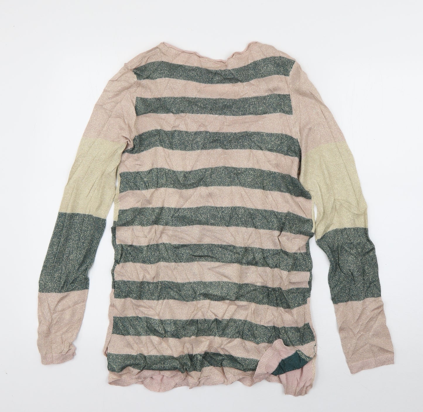 Kaleidoscope Womens Multicoloured Round Neck Striped Viscose Pullover Jumper Size 16