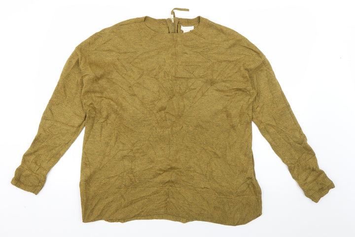 H&M Womens Green Crew Neck  Polyester Pullover Jumper Size M