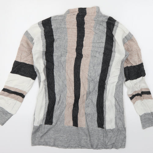 Wallis Womens Grey Round Neck  Acrylic Pullover Jumper Size S
