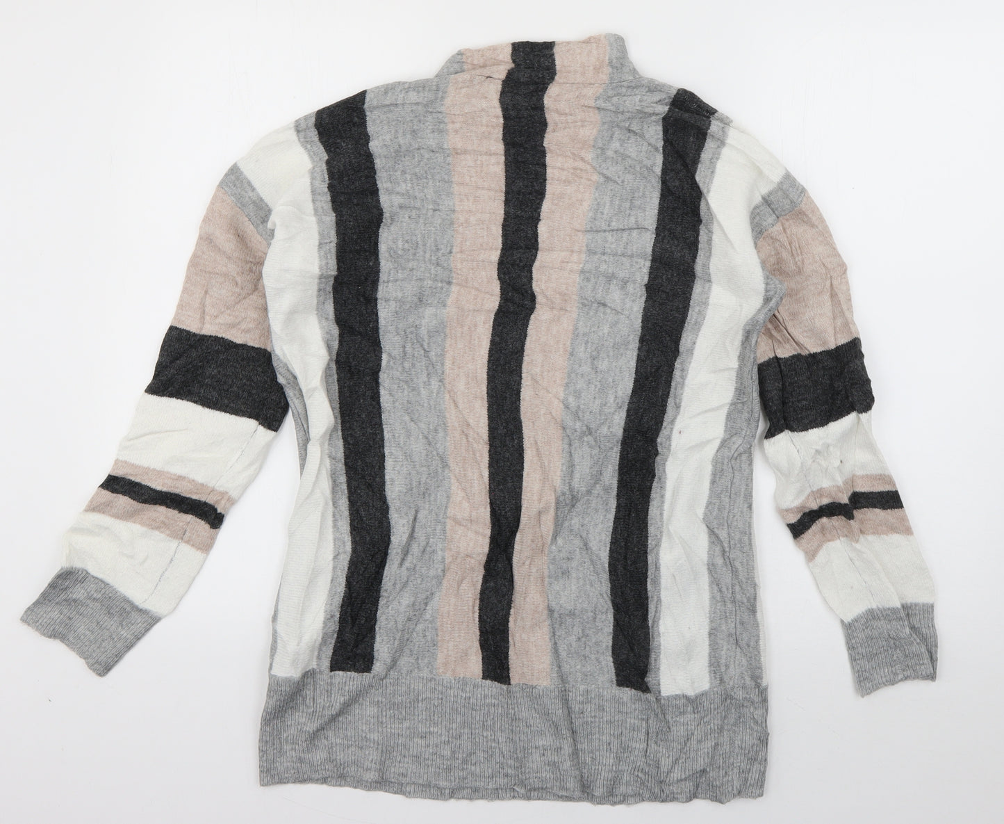 Wallis Womens Grey Round Neck  Acrylic Pullover Jumper Size S