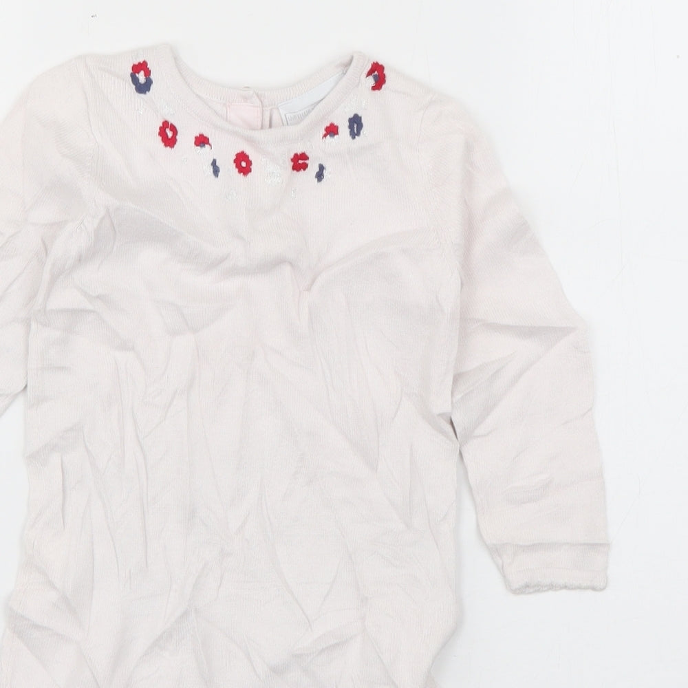 the little white company Baby White  Cotton Babygrow One-Piece Size 9-12 Months  Button
