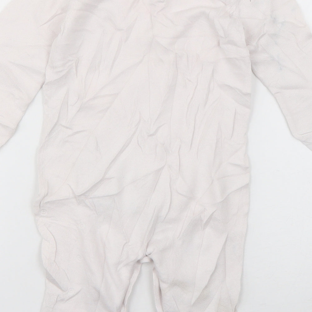 the little white company Baby White  Cotton Babygrow One-Piece Size 9-12 Months  Button