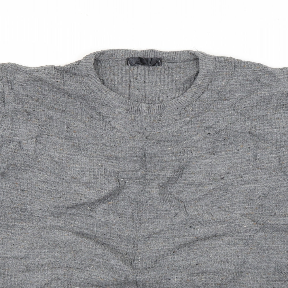Preworn Mens Grey Crew Neck  Viscose Pullover Jumper Size XL