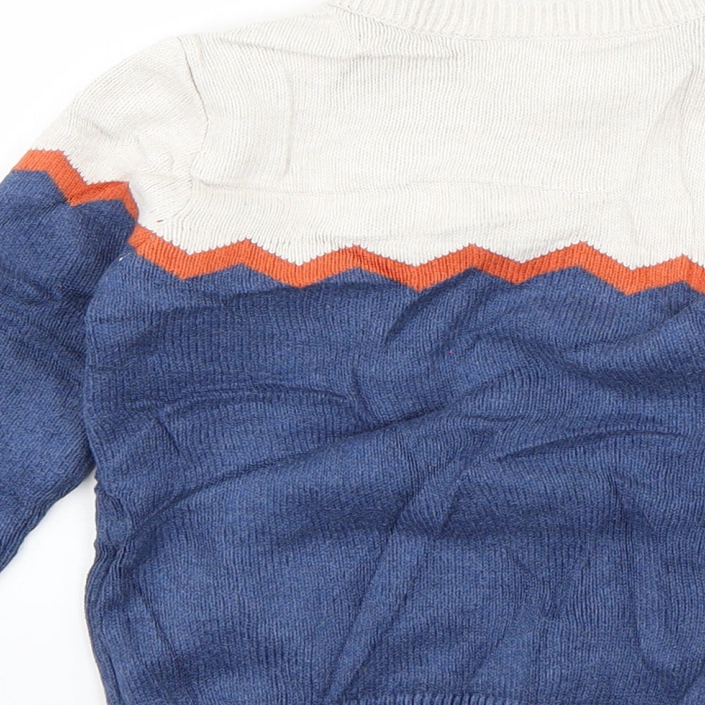 Mothercare Boys Blue Round Neck  Cotton Pullover Jumper Size 4-5 Years  Pullover