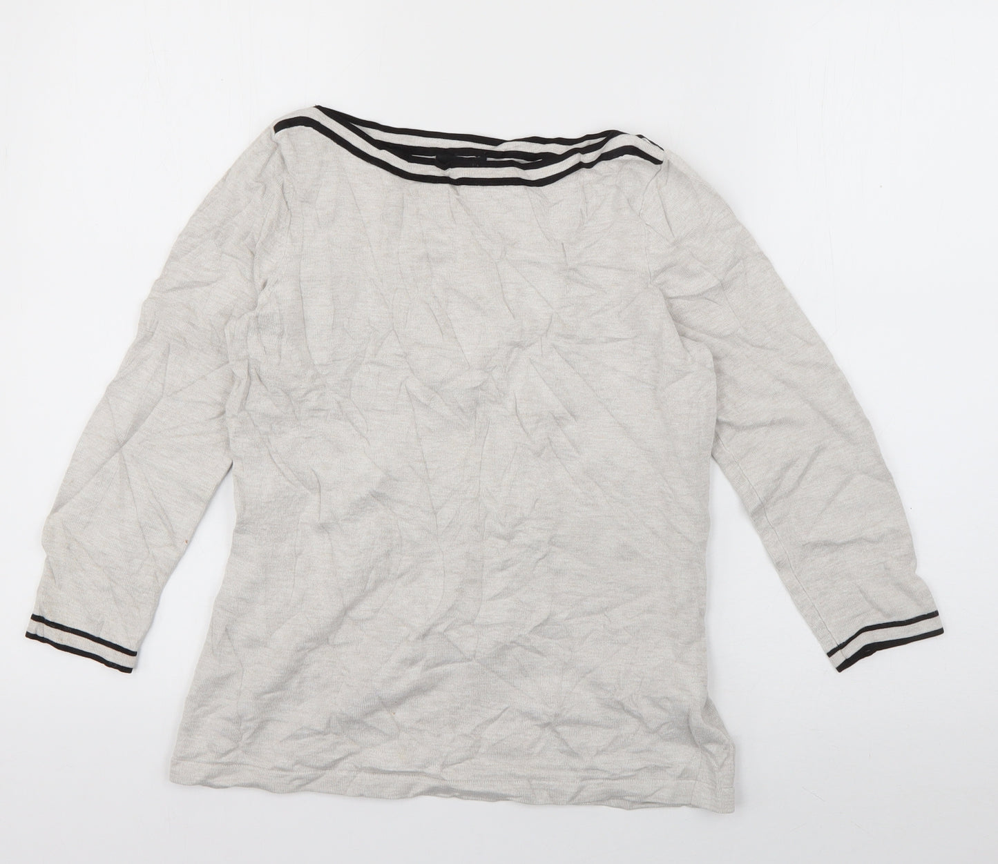 M&Co Womens Grey Boat Neck  Viscose Pullover Jumper Size 10