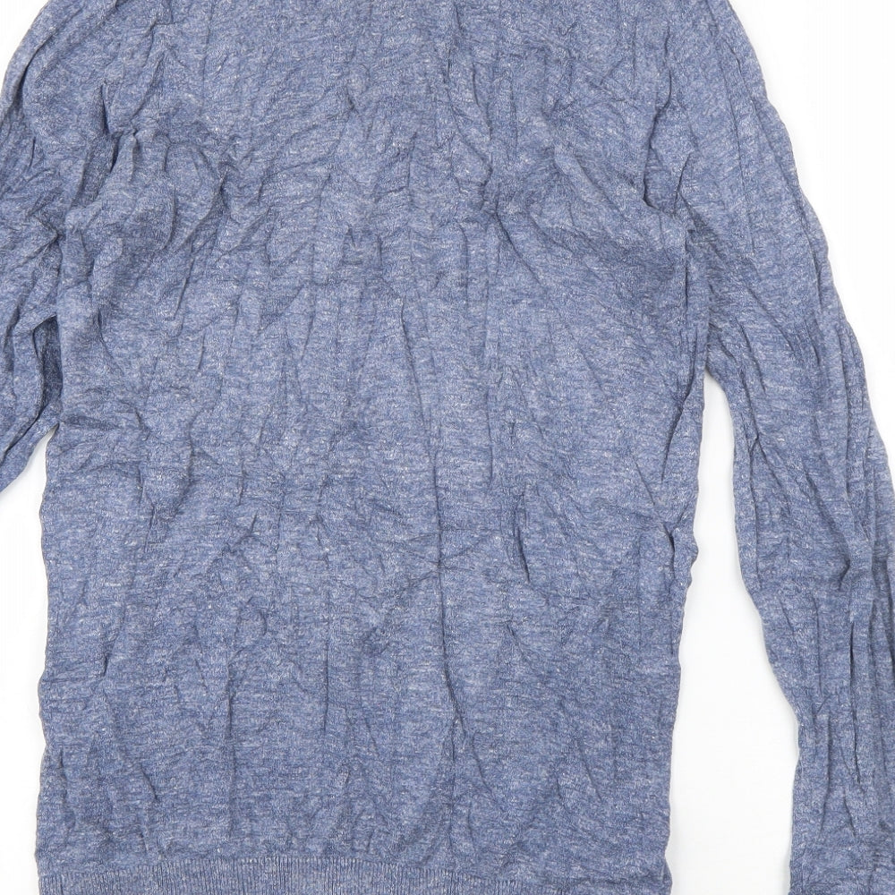 ASOS Mens Blue Collared  Cotton Pullover Jumper Size M