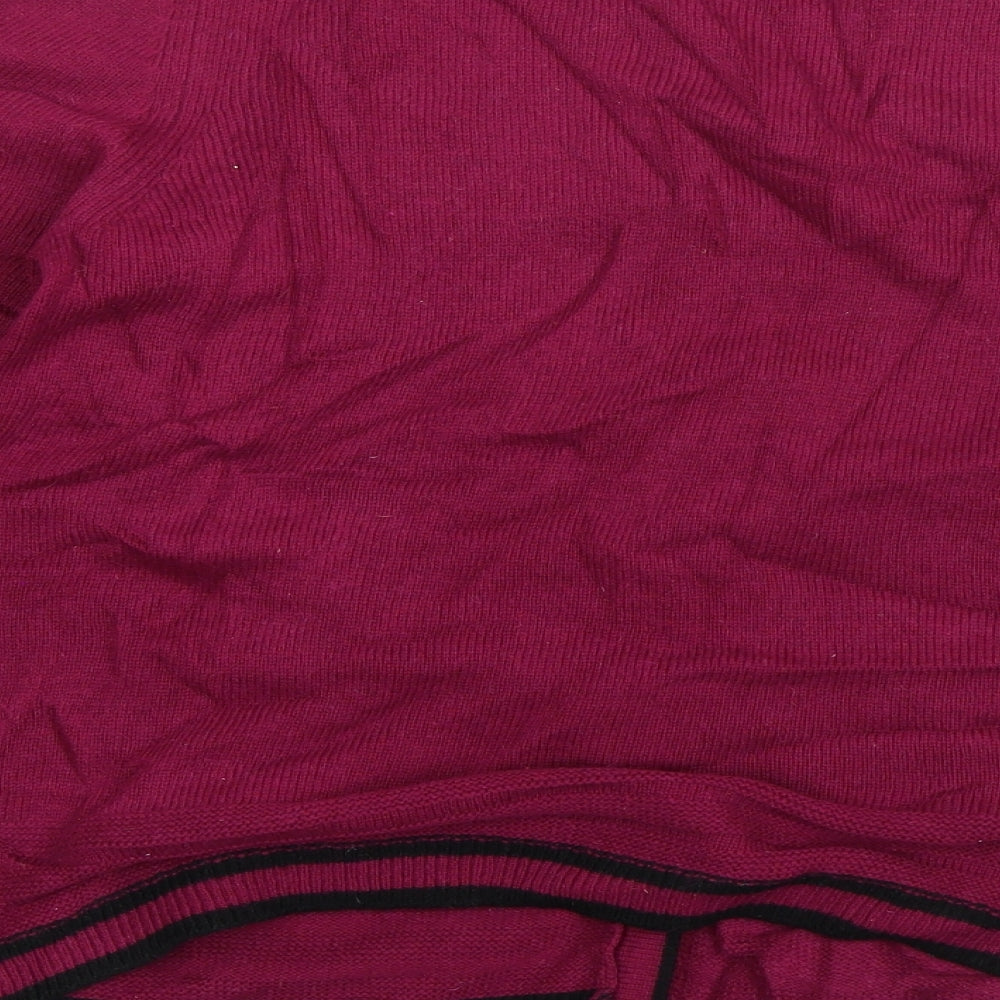 Marks and Spencer Womens Purple Round Neck  Acrylic Cardigan Jumper Size 14