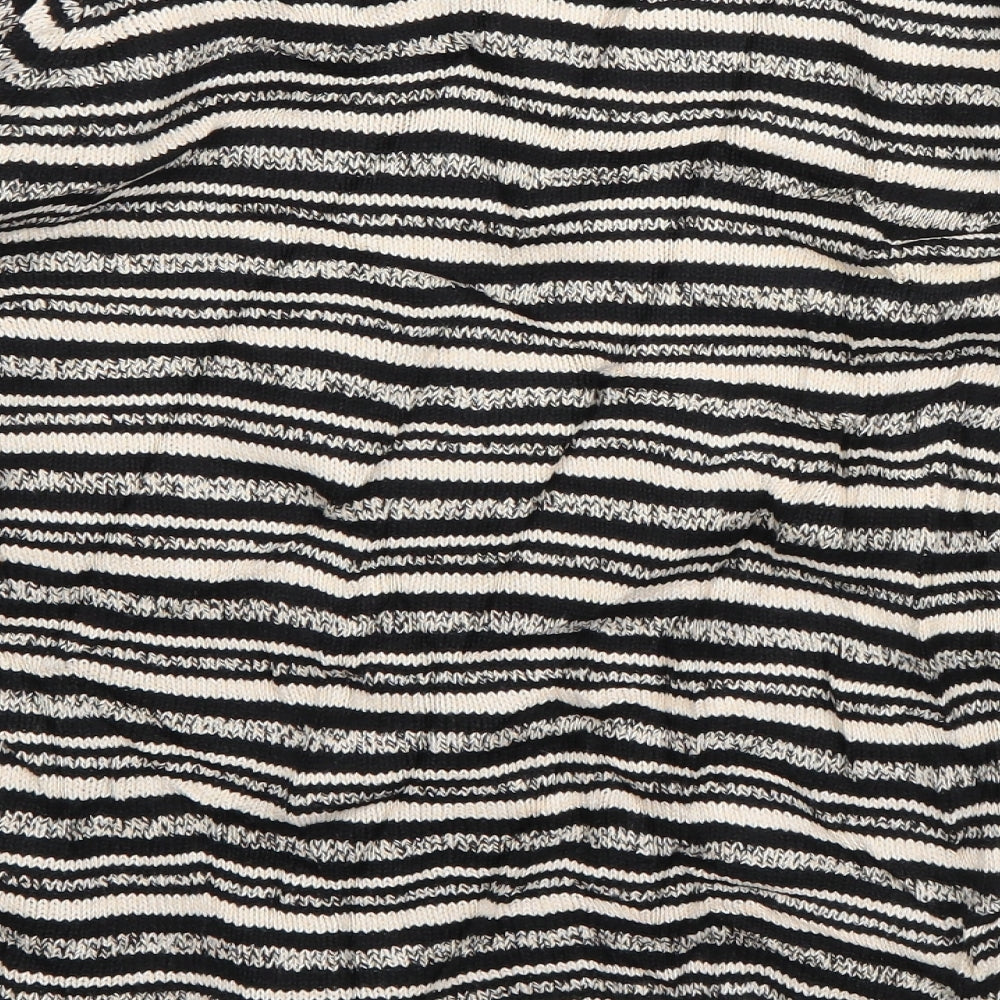 Jumper  Womens Pink Round Neck Striped Cotton Pullover Jumper Size S