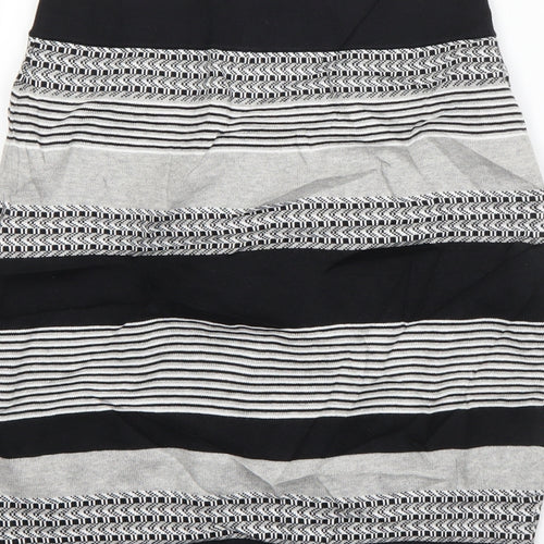 Karen Millen Womens Black Geometric Cotton Bandage Skirt Size S   Zip