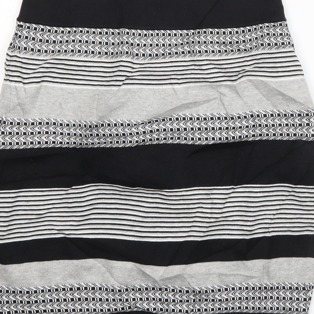 Karen Millen Womens Black Geometric Cotton Bandage Skirt Size S   Zip