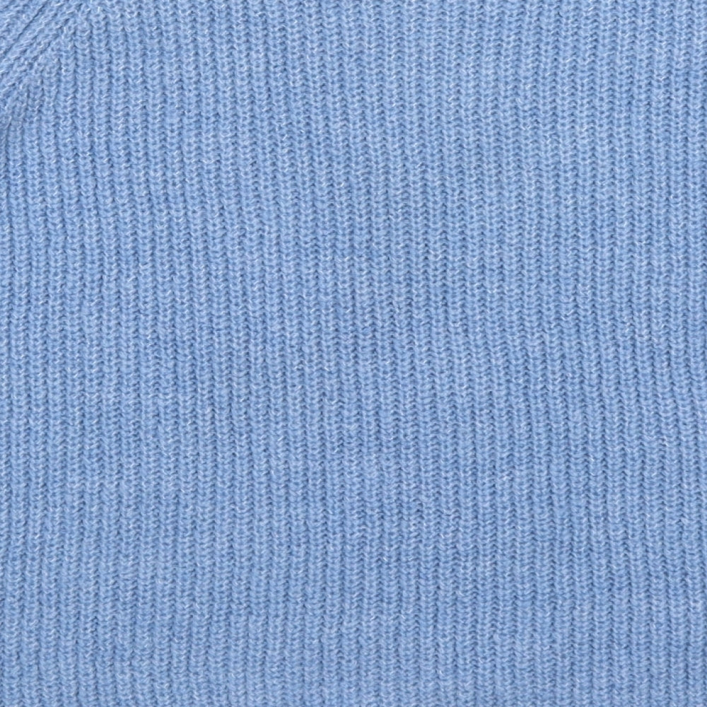 M&Co Womens Blue Round Neck  Acrylic Pullover Jumper Size 14