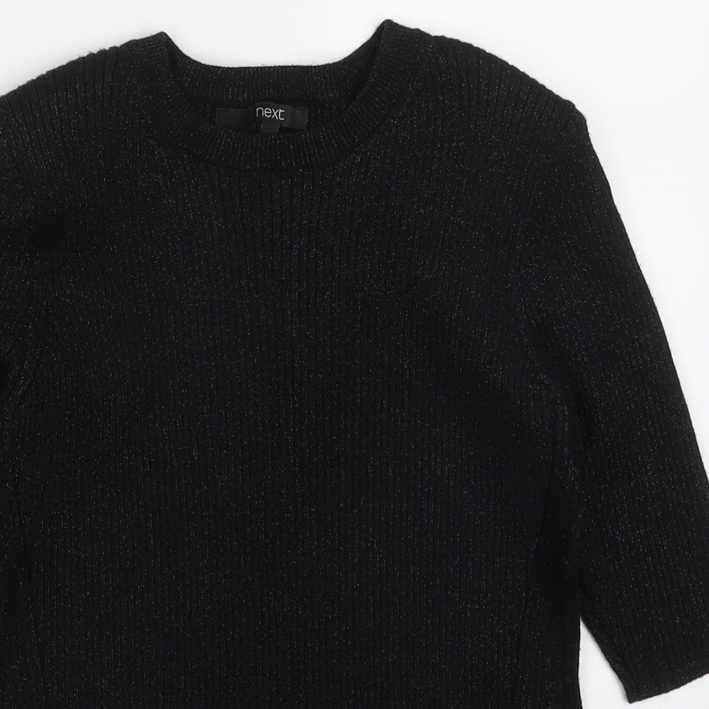 NEXT Womens Black Round Neck  Viscose Pullover Jumper Size 12
