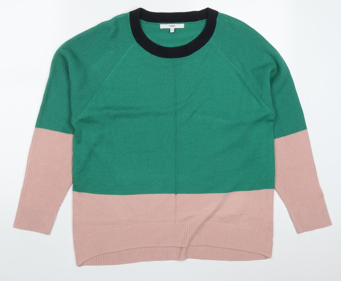 NEXT Womens Green Round Neck  Acrylic Pullover Jumper Size M   - Pink