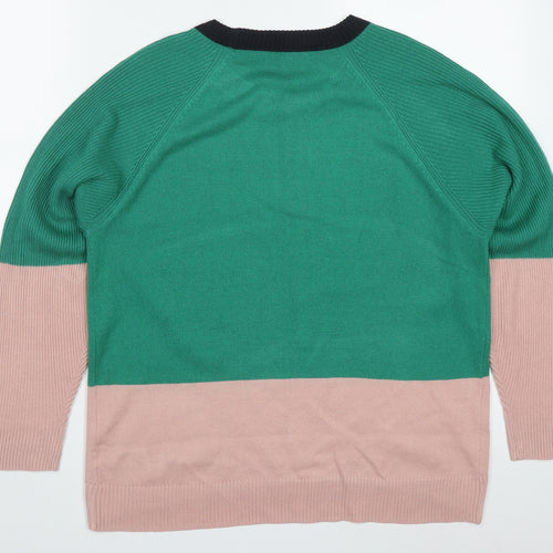 NEXT Womens Green Round Neck  Acrylic Pullover Jumper Size M   - Pink