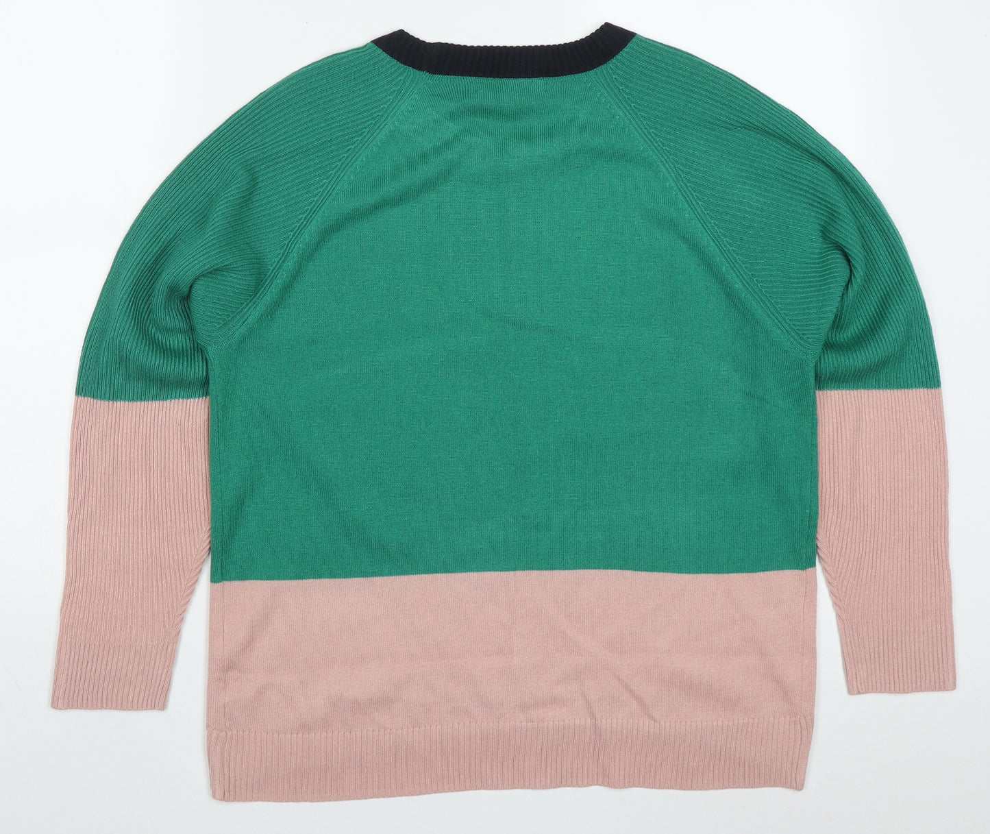 NEXT Womens Green Round Neck  Acrylic Pullover Jumper Size M   - Pink