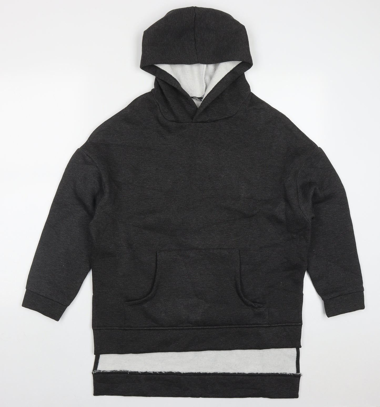 Indigo Blue Womens Grey  Cotton Pullover Hoodie Size S  Pullover