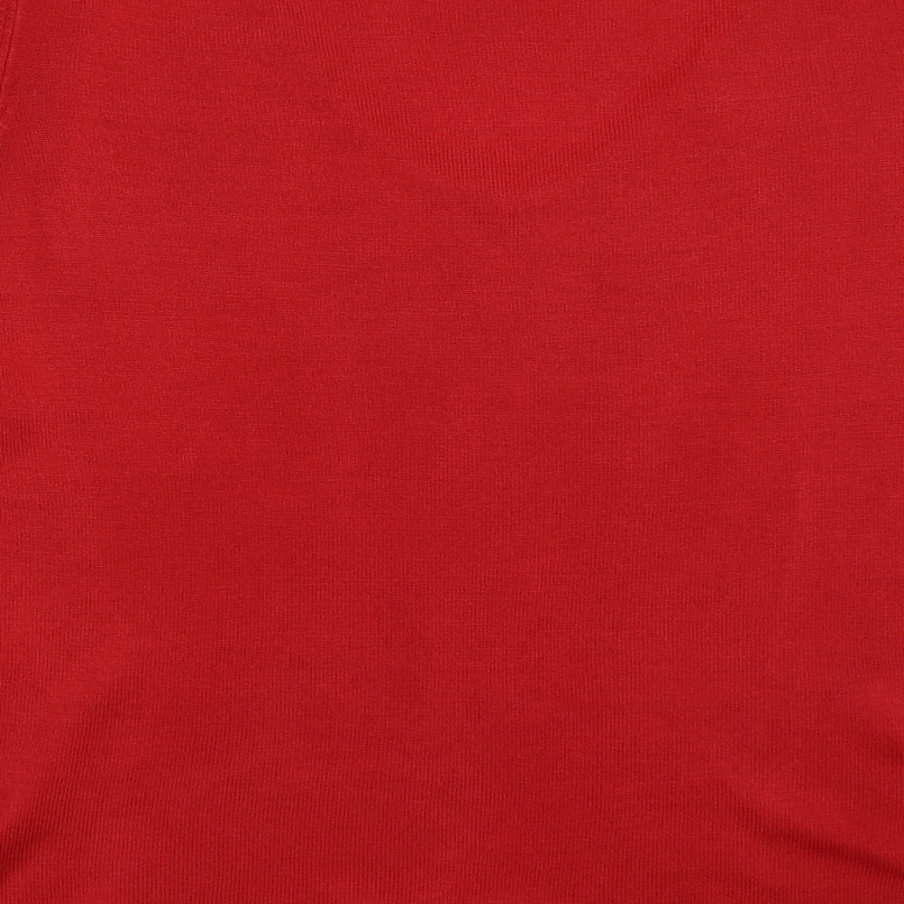 Marks and Spencer Womens Red V-Neck  Acrylic Pullover Jumper Size 22