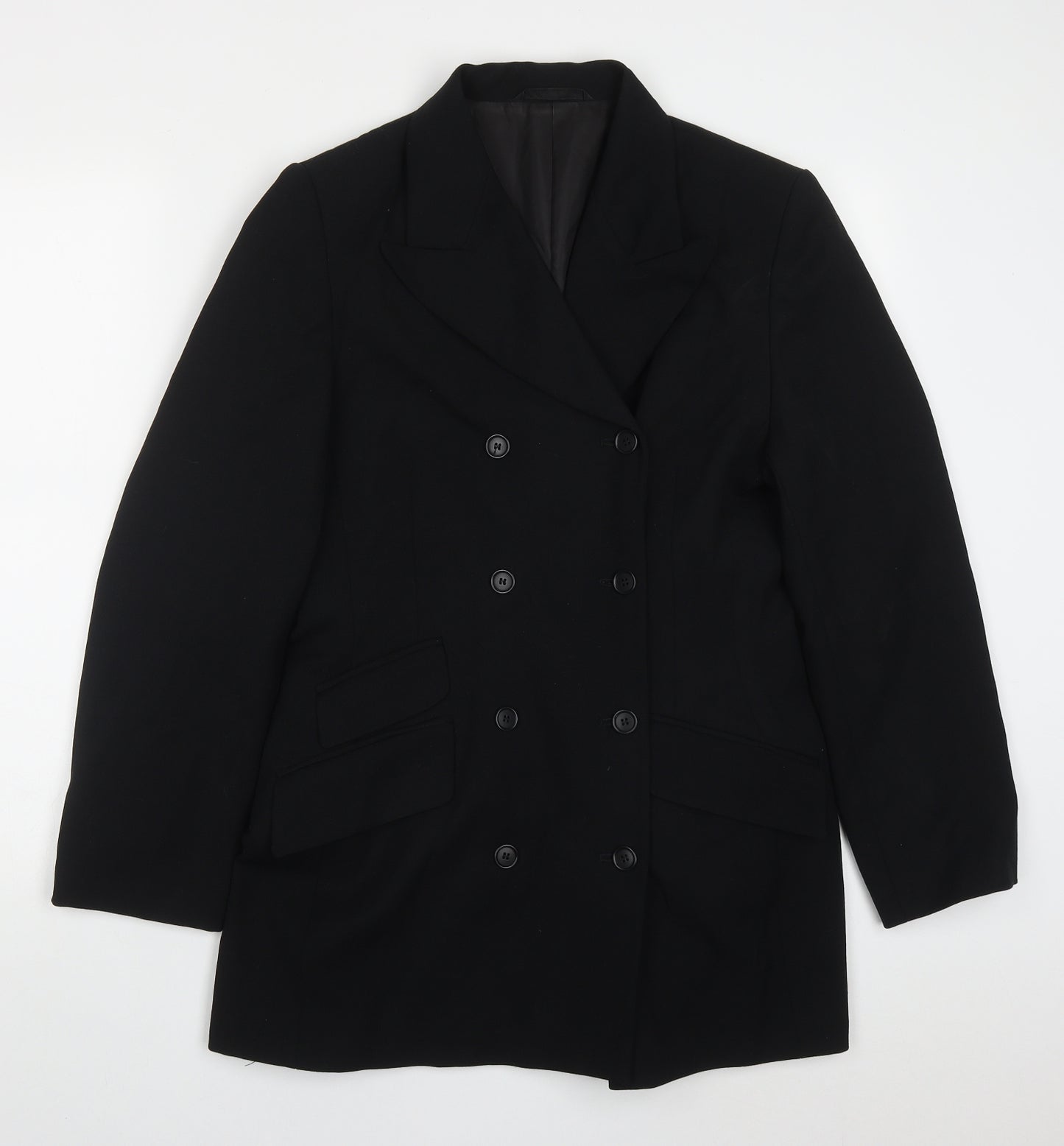 NEXT Womens Black   Pea Coat Coat Size 12  Button