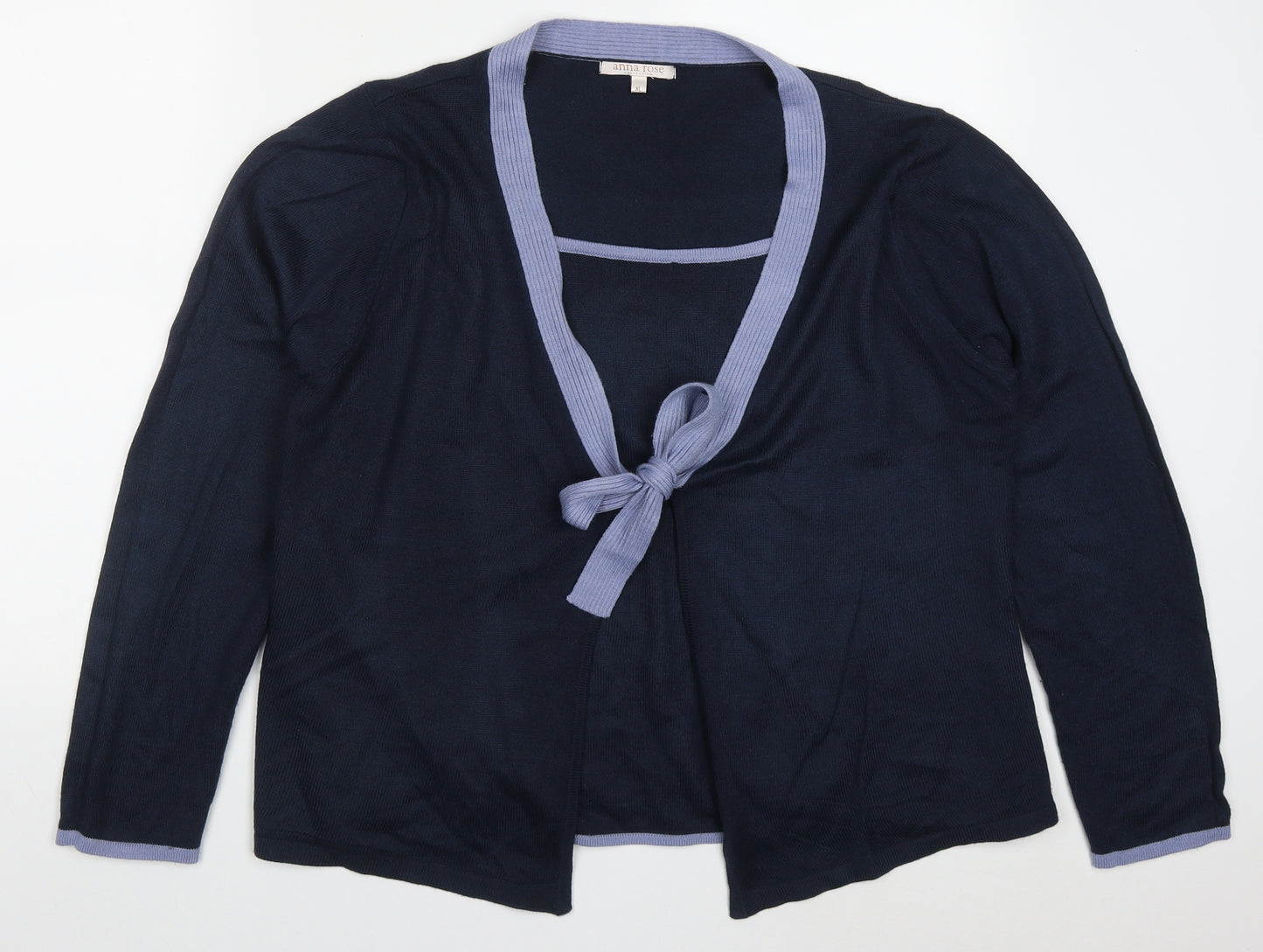 Anna Rose Womens Blue Round Neck  Acrylic Pullover Jumper Size XL