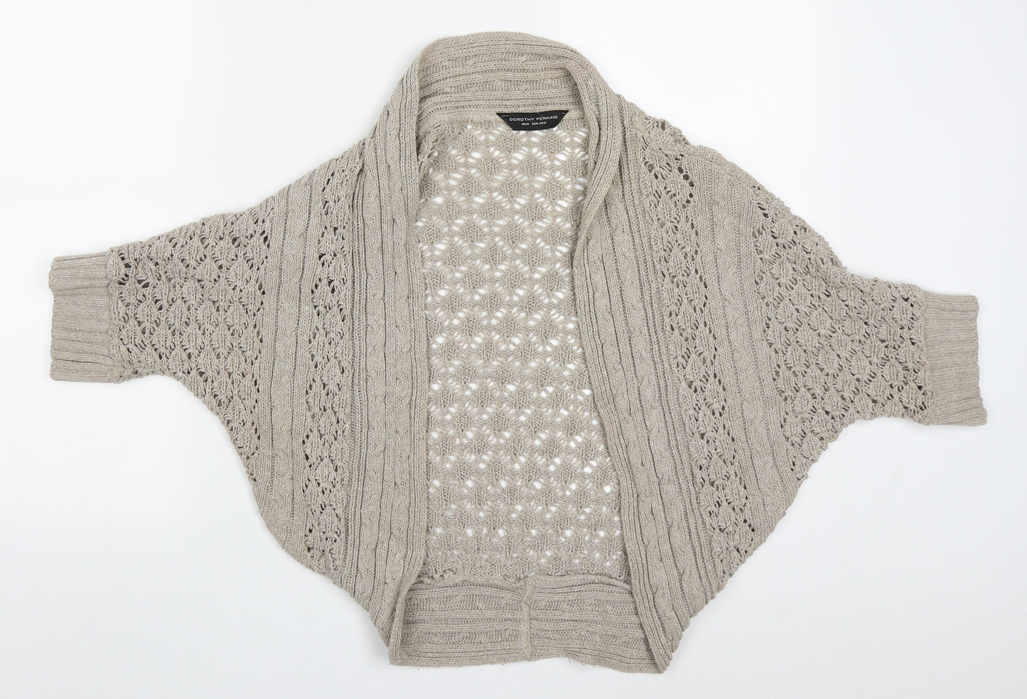 Dorothy Perkins Womens Beige V-Neck  Cotton Cardigan Jumper Size 10