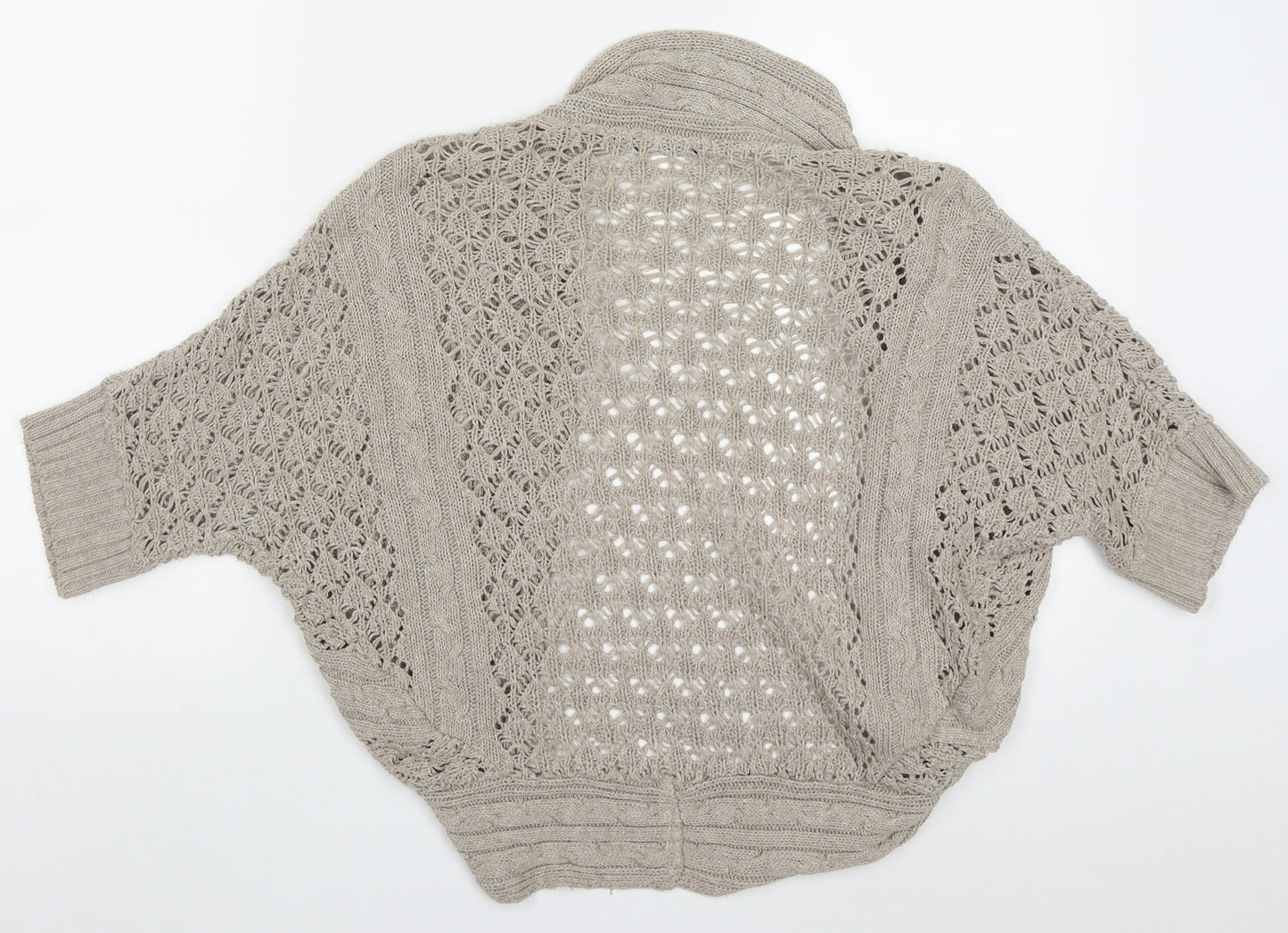 Dorothy Perkins Womens Beige V-Neck  Cotton Cardigan Jumper Size 10