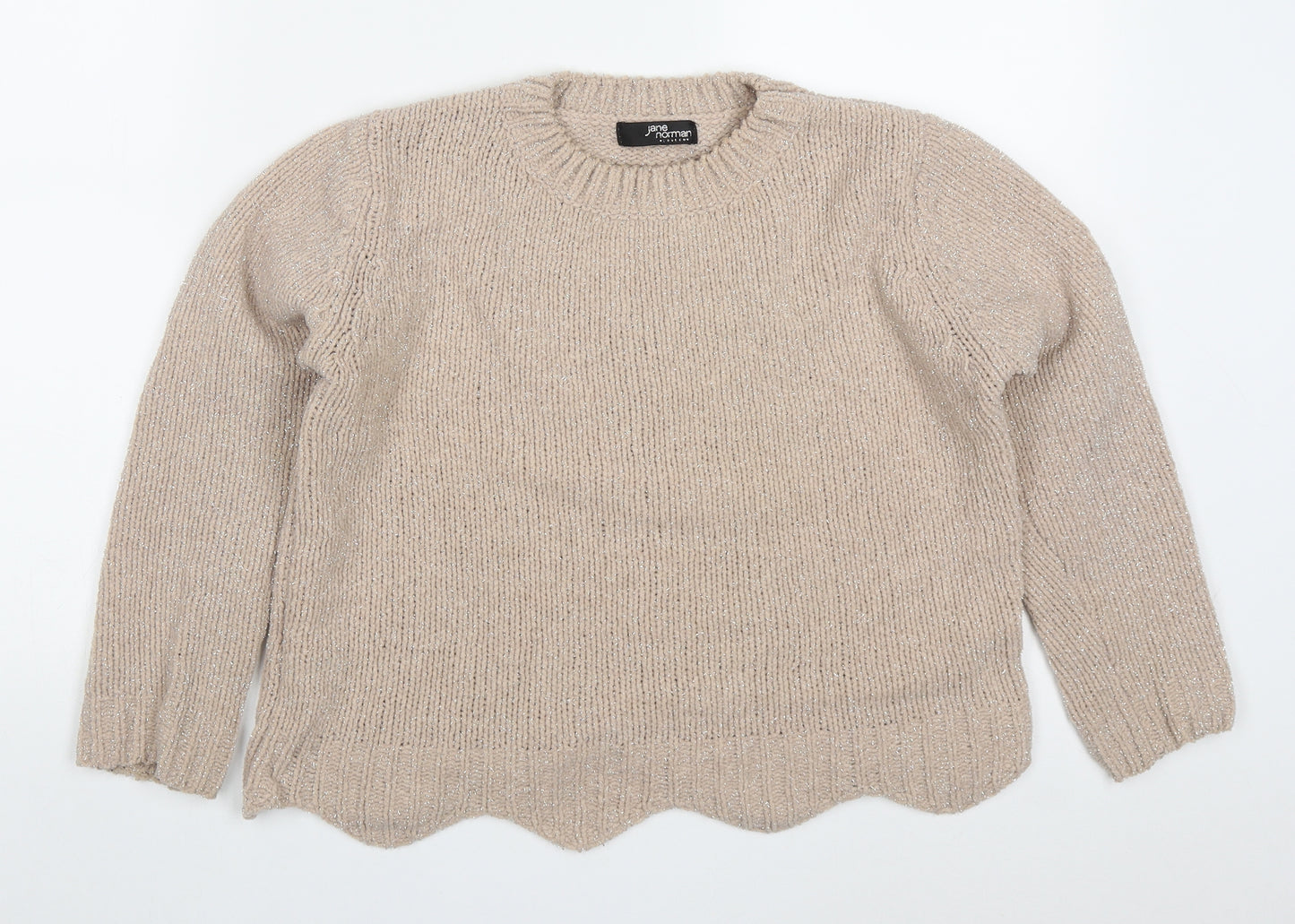 Jane Norman Womens Pink Round Neck  Polyester Pullover Jumper Size 8