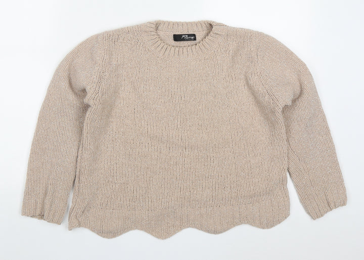 Jane Norman Womens Pink Round Neck  Polyester Pullover Jumper Size 8
