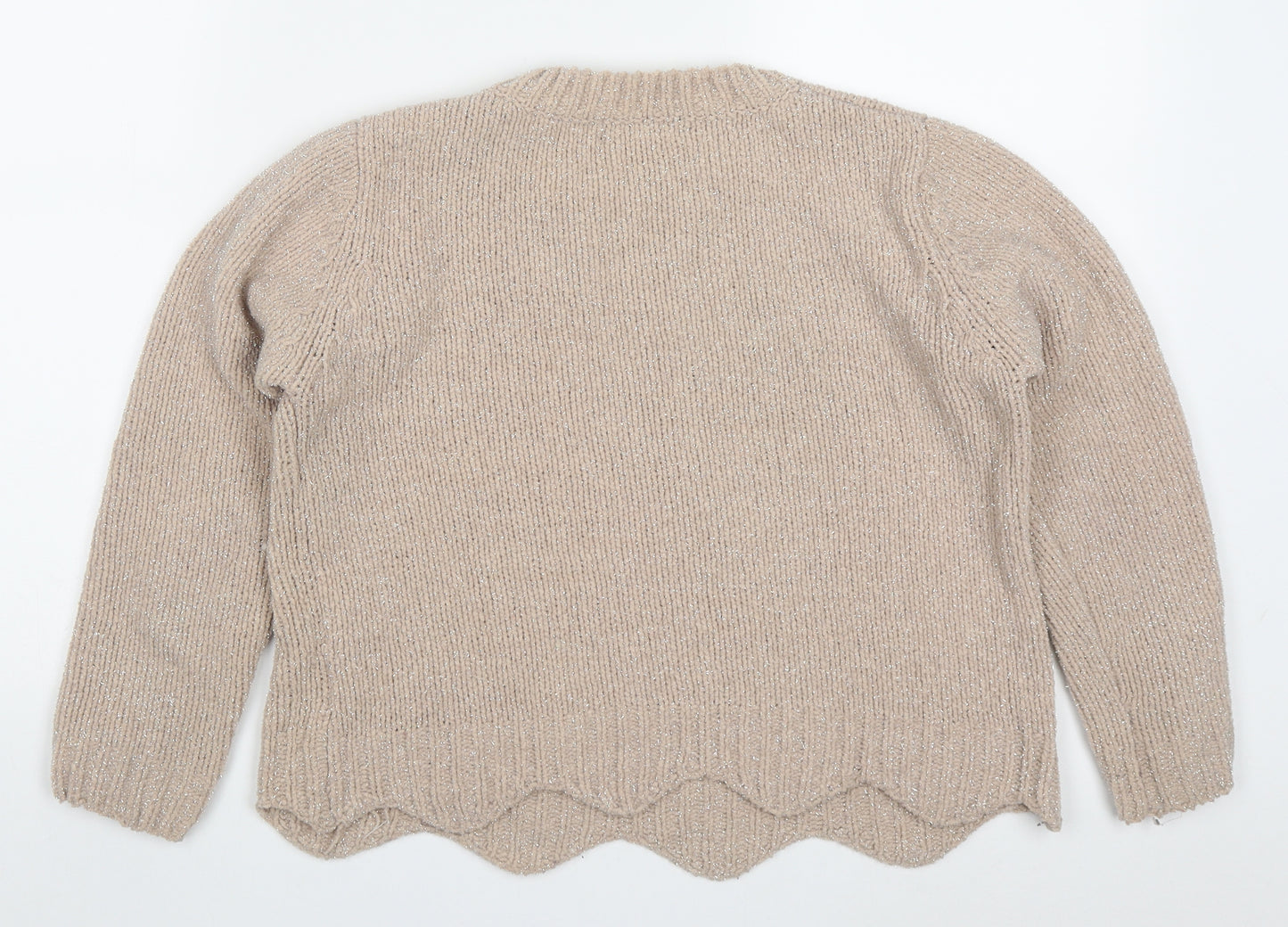 Jane Norman Womens Pink Round Neck  Polyester Pullover Jumper Size 8