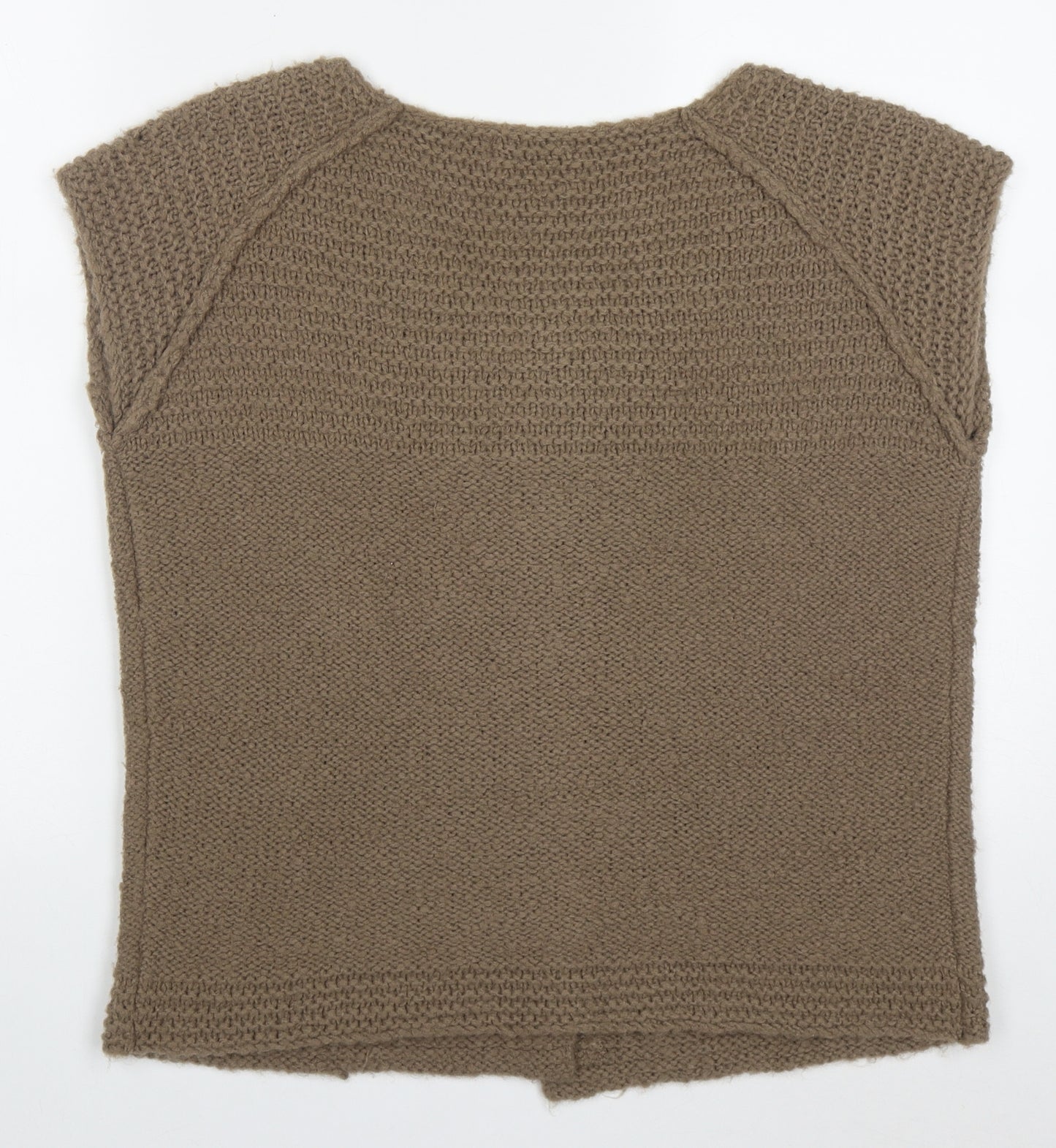 George Womens Brown Round Neck  Acrylic Cardigan Jumper Size 10