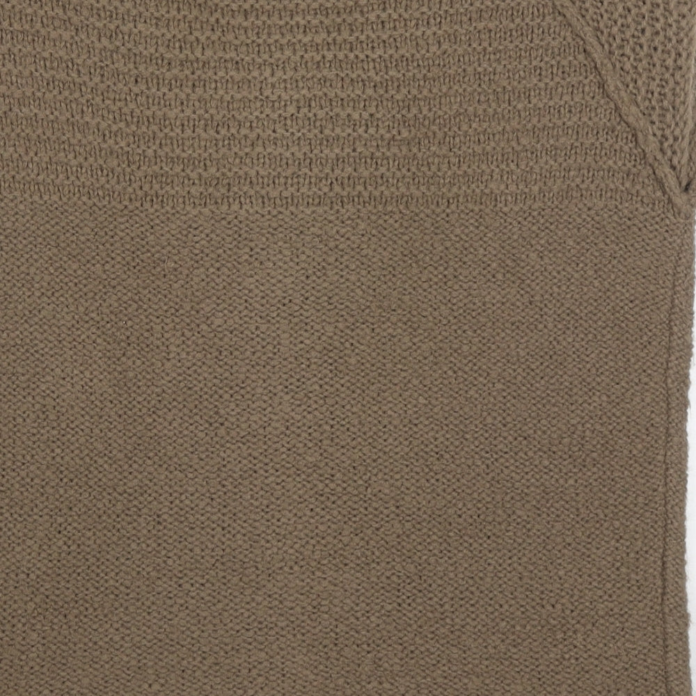 George Womens Brown Round Neck  Acrylic Cardigan Jumper Size 10