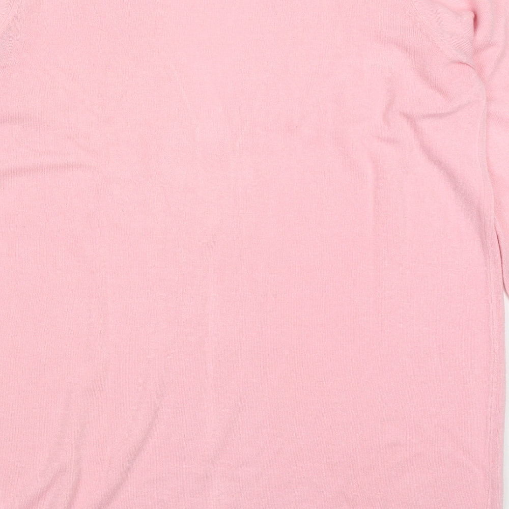 Studio Womens Pink V-Neck  Acrylic Cardigan Jumper Size 12