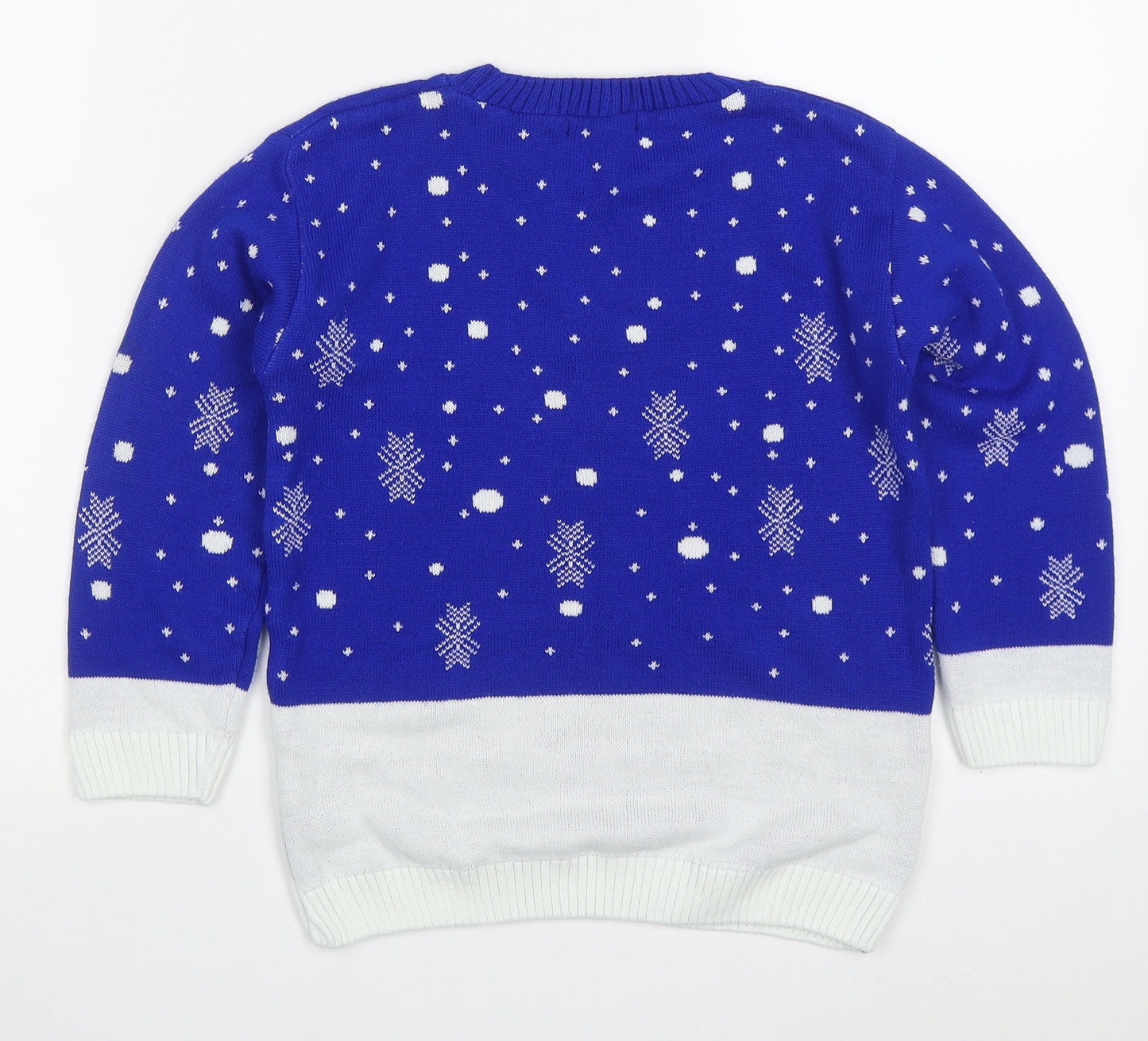 Stylo Boys Blue Round Neck  Acrylic Pullover Jumper Size 7-8 Years  Pullover - Rudolph Christmas Jumper