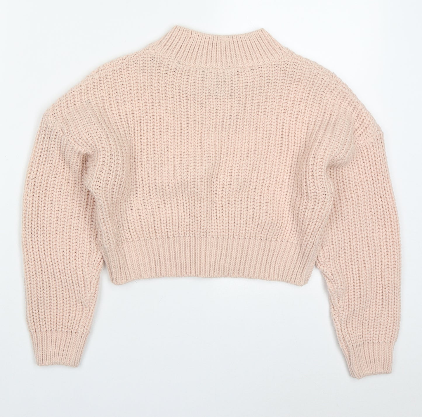 New Look Girls Pink Round Neck  Acrylic Pullover Jumper Size 10-11 Years  Pullover