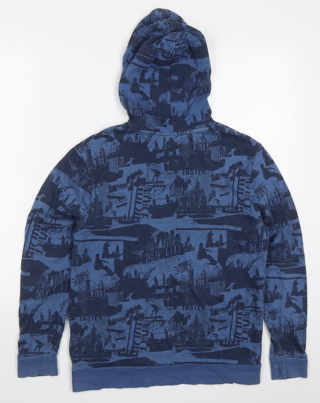 H&M Boys Blue  Cotton Pullover Hoodie Size 13-14 Years  Pullover - New York