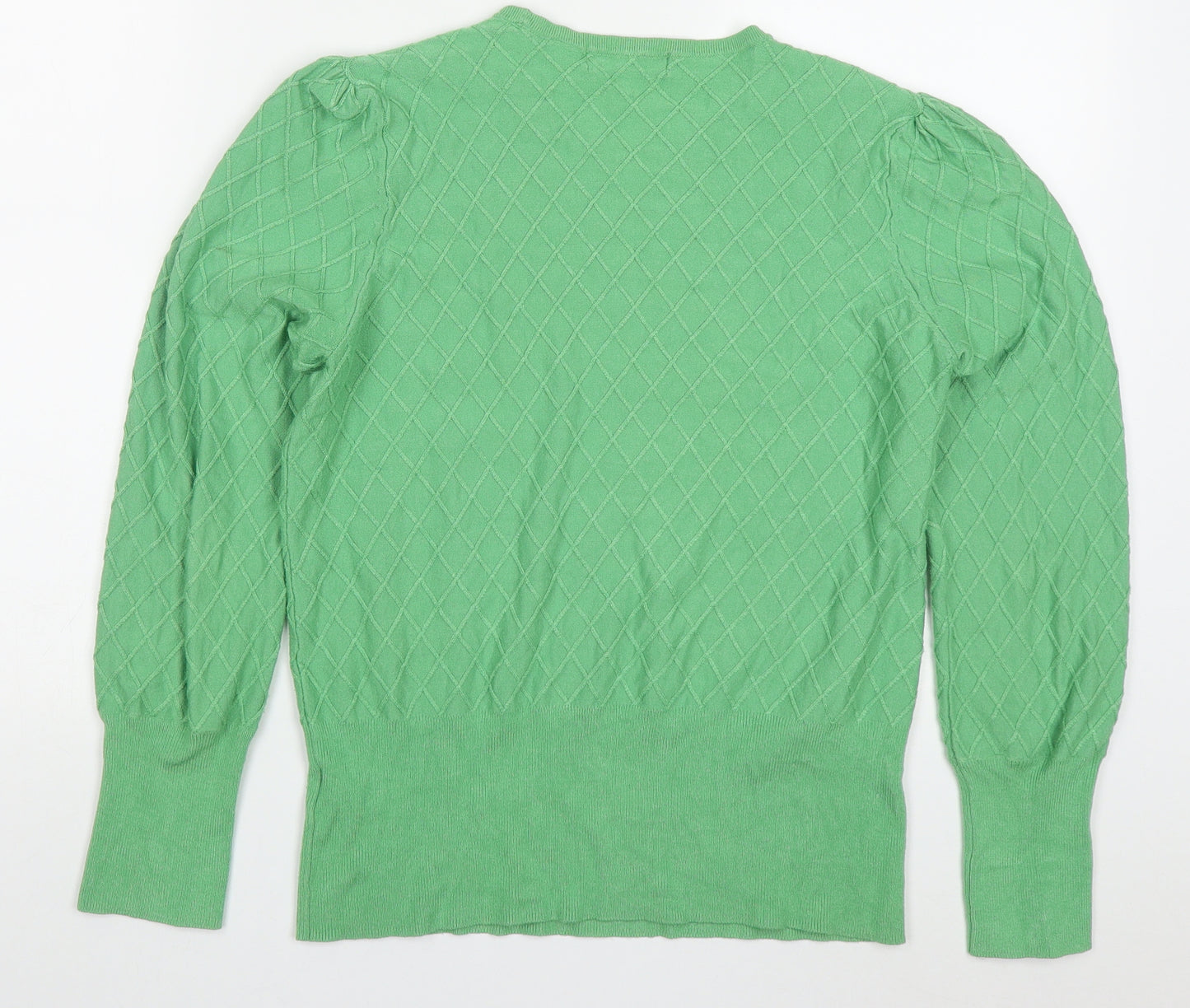 Marks and Spencer Womens Green Round Neck  Viscose Pullover Jumper Size 12